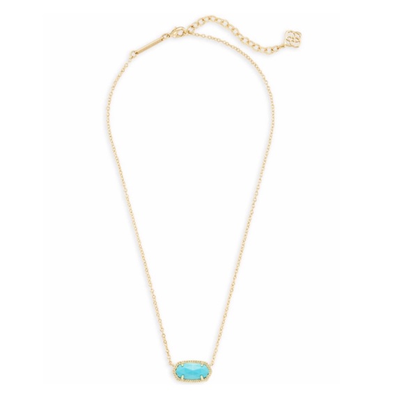 KENDRA SCOTT • Gold Elisa Blue Turquoise Necklace - Picture 3 of 4